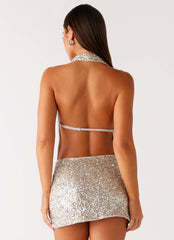 Aeron Sequin Mini Dress - Silver