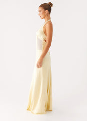 Ambre Mesh Panel Maxi Dress - Yellow