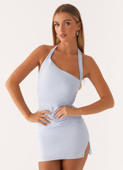 Annalissa Linen Mini Dress - Blue