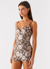 Apolina Sequin Cami Top - Chocolate