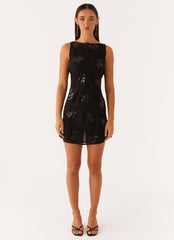 Aurora Sequin Mini Dress - Black