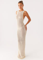 Beach House Crochet Maxi Dress - White