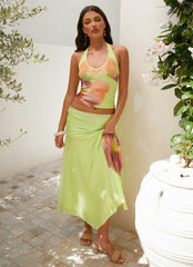 Bernie Halter Top - Green Tropical
