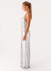 Billions Sequin Maxi Dress - Mirror Silver