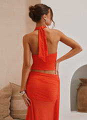 Blaze Halter Top - Fire Red