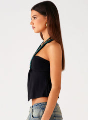 Boheme Breeze Halter Top - Black
