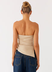 Briana Strapless Top - Tan