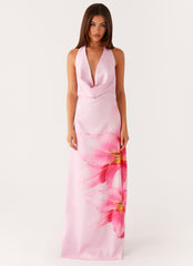 Bryony Cowl Maxi Dress - Pink