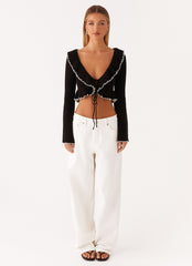 Butterfly Effect Knit Top - Black