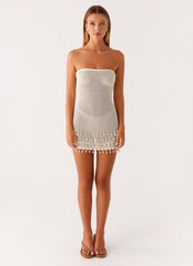Carpe Diem Crochet Mini Dress - Ivory