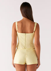 Coastline Bustier Top - Yellow