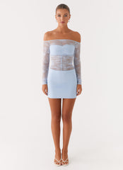 Collide Lace Mini Dress - Blue