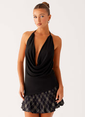 Dasha Cowl Top - Black