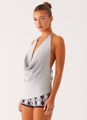 Dasha Cowl Top - Grey