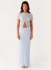 Daydreaming Low Rise Maxi Skirt - Blue