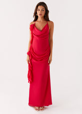 Diedre Rose Strappy Maxi Dress - Raspberry