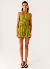 Dione Halter Mini Dress - Citrus