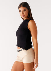 Elevate Tie Back Top - Black