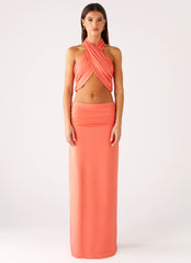 Elisabetta Maxi Skirt - Coral
