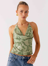 Elspeth Cowl Top - Jade Fern