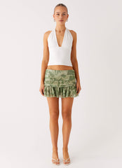 Elspeth Frill Mini Skirt - Jade Fern
