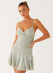 Emily Mini Dress - Sage