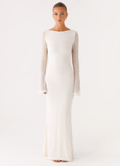 Ethereal Long Sleeve Maxi Dress - Ivory