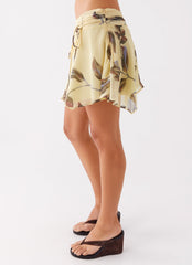 Fiore Asym Mini Skirt - Buttercream Bliss