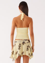 Fiore Asym Mini Skirt - Buttercream Bliss