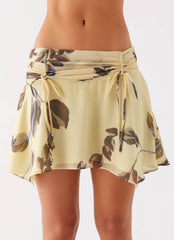 Fiore Asym Mini Skirt - Buttercream Bliss