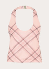 Fit Check Halter Top - Pink Check