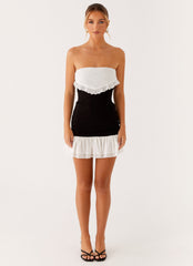 Fran Broderie Mini Dress - Black