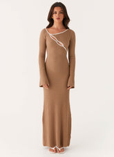 Hilary Crochet Maxi Dress - Tan
