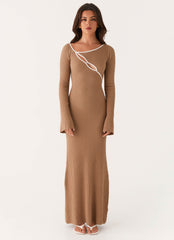 Hilary Crochet Maxi Dress - Tan