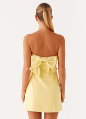 Honey Bow Mini Dress - Yellow