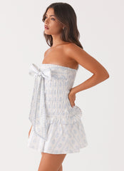 Izi Shirred Mini Dress - Sweet Daydream Print