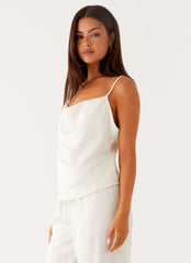 Kaia Cowl Neck Top - Butter