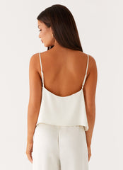 Kaia Cowl Neck Top - Butter