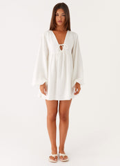 Kennie Linen Mini Dress - White