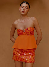Kenya Beaded Halter Top - Orange