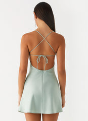 Korren Lace Mini Dress - Sage