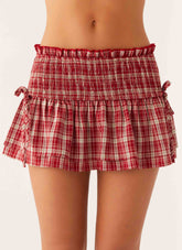 Lenore Mini Skirt - Ruby Check