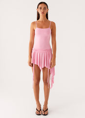 Lino Mini Dress - Baby Pink