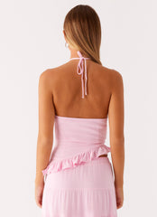 Mariella Linen Top - Pink