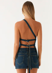 Maysa Denim Top - Washed Denim