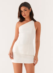 Maysa Low Rise Mini Skirt - Ivory