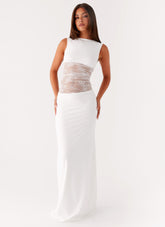 Medina Lace Maxi Dress - White