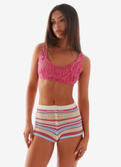 Mercer Sequin Bralette - Fuchsia