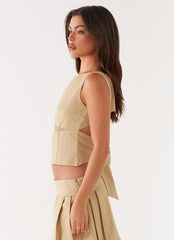 Miki Top - Beige Stripe