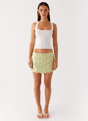 Movie Star Mini Skirt - Lime Green